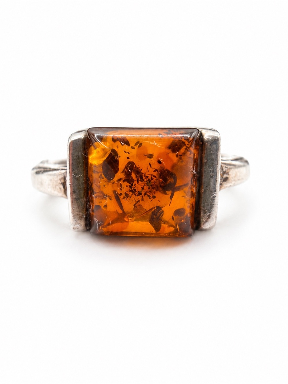 Cognac Mosaic Amber Ring — Size 7